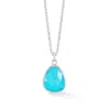 Dower & Hall Silver / Blue Men's Turquoise Pebble Pendant In Sterling Silver