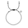 Dower & Hall Silver Men's Black Misanga Bracelet In White