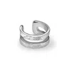 Dower & Hall Silver Men's Double Bar Nomad Ear Cuff In Metallic