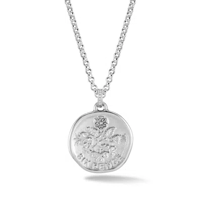 Dower & Hall Silver Men's Sixpence Story Necklace In Gold