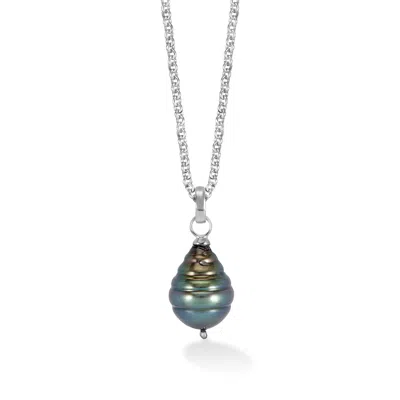 Dower & Hall Silver Men's Tahitian Luna Pearl™ Pendant