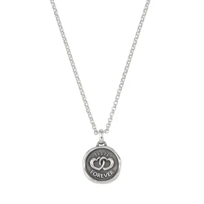 Dower & Hall Forever Hearts Talisman Necklace In Silver