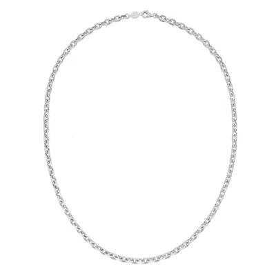 Dower & Hall Silver Mens Knife Edge Necklace Chain In White