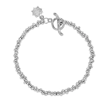 Dower & Hall Silver Mens Signature Small Nugget Bracelet In White