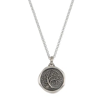 Dower & Hall Silver Mens Tree Of Life Talisman Necklace In Metallic