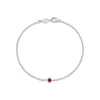 Dower & Hall Single Ruby Dewdrop Chain Bracelet In Metallic