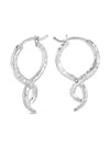 Dower & Hall Large Entwined Double Twist Hoop Earrings In Silver