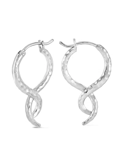 DOWER & HALL SMALL ENTWINED DOUBLE TWIST HOOP EARRINGS
