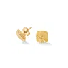 Dower & Hall Small Flat Square Nomad Studs In Gold