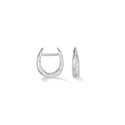 Dower & Hall Small Horseshoe Nomad Huggie Hoops In Metallic