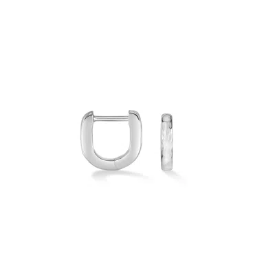 Dower & Hall Small Nomad Link Huggie Hoops In White