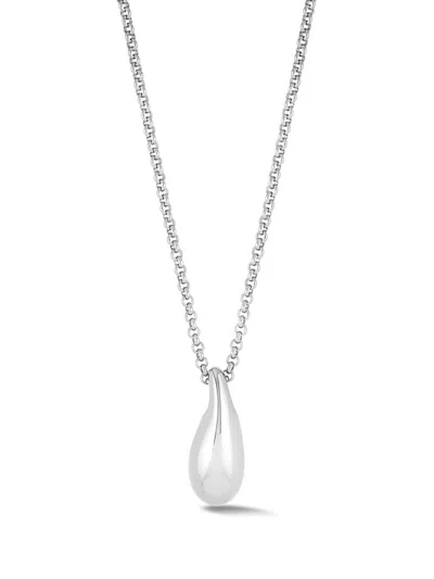 Dower & Hall Small Pebble Droplet Pendant In Metallic