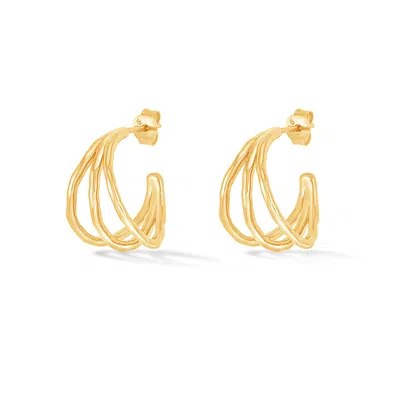 Dower & Hall Small Triple Row Waterfall Hoops In Pattern