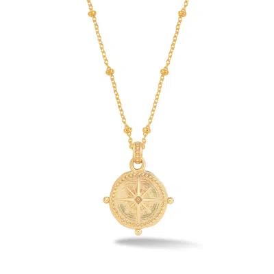 Dower & Hall Small True North Talisman Necklace In Gold
