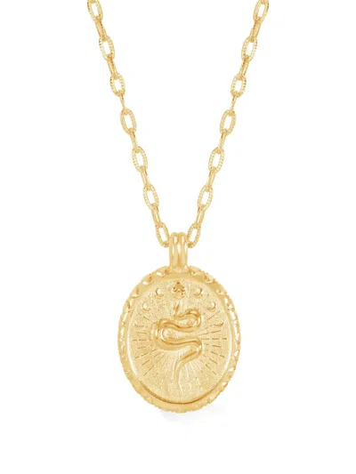 Dower & Hall Snake Talisman Necklace In Gold