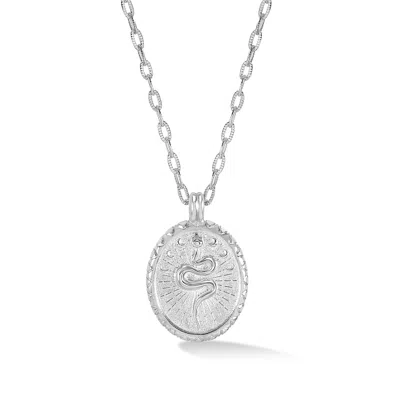 Dower & Hall Snake Talisman Necklace In Metallic