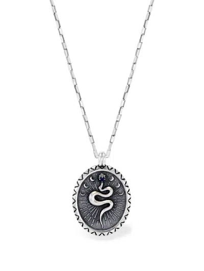 Dower & Hall Snake-pendant Necklace In Silver