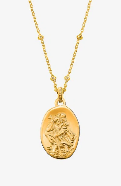 Dower & Hall St. Christopher Talisman Necklace In Gold
