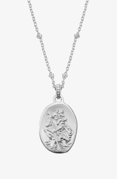 Dower & Hall St. Christopher Talisman Necklace In Silver