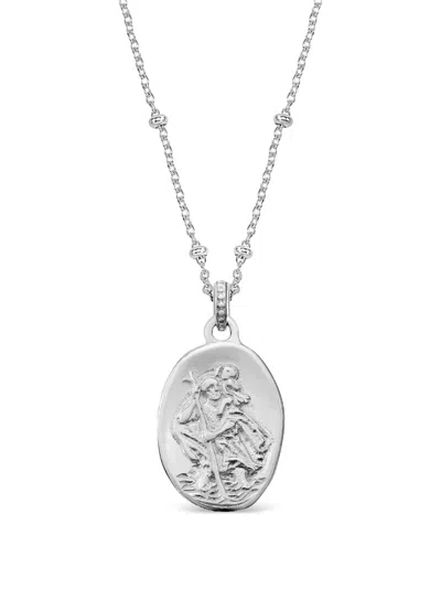 Dower & Hall St. Christopher Talisman Necklace In Metallic