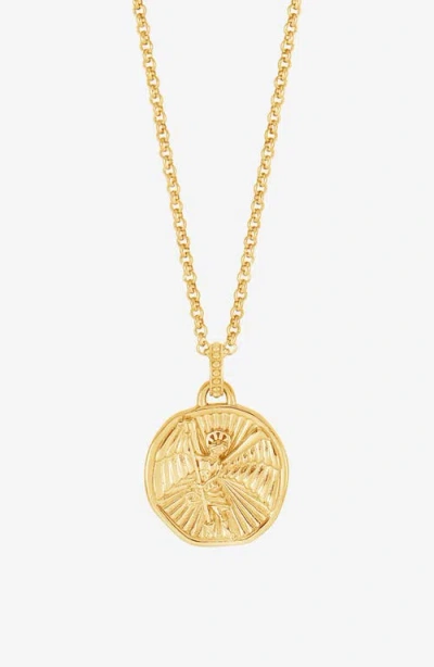 Dower & Hall St. Michael Talisman Necklace In Gold