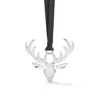Dower & Hall Stag Christmas Decoration Silver In Silver