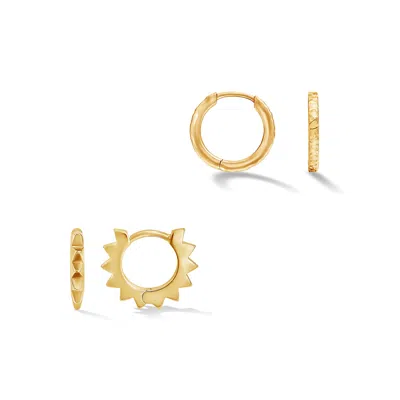 Dower & Hall Star & Nomad Huggie Hoops Set In Gold