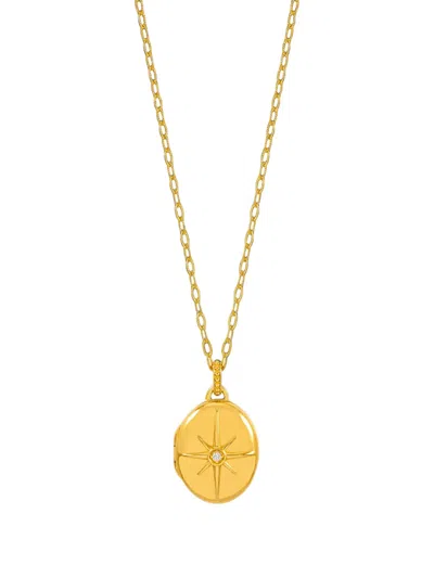 Dower & Hall Starburst Diamond Locket Necklace In Gold
