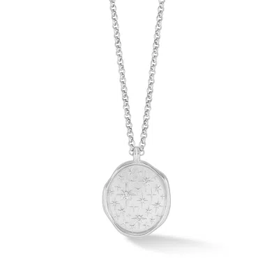 Dower & Hall Starry Sky Talisman Necklace In Silver