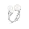 Dower & Hall Statement Triple Luna Pearl Ring In Silver