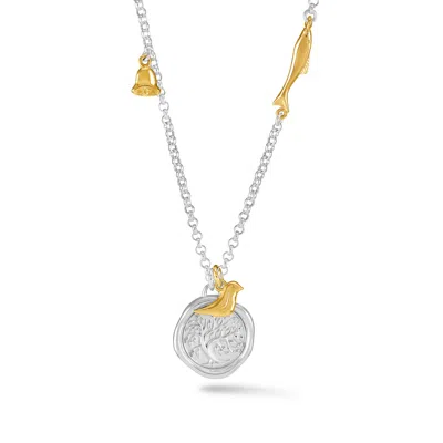 Dower & Hall 'the Glasgow Flourish' Talisman Necklace In Metallic