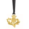 Dower & Hall Thistle Christmas Decoration In Gold In Gold
