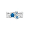 Dower & Hall Tide Twinkle™ Ring Stack In Silver,blue,striped