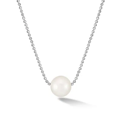 Dower & Hall Timeless 12mm Single White Pearl Pendant In Metallic