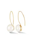 Dower & Hall Timeless 14mm Long White Pearl Earrings In 金色