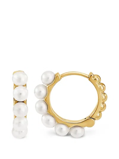 Dower & Hall Timeless Pearl Huggie Earrings In Transparent
