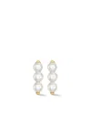 Dower & Hall Timeless Triple Pearl Bar Studs In 金色