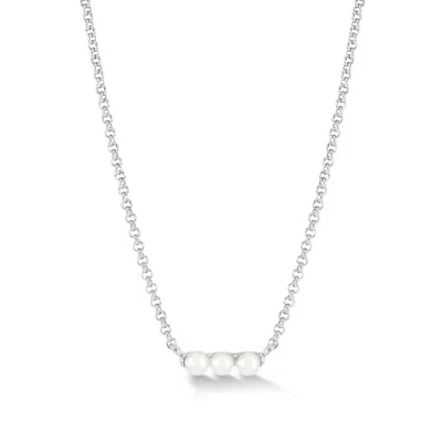 Dower & Hall Timeless Triple Pearl Row Pendant In Silver