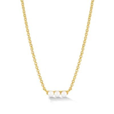 Dower & Hall Timeless Triple Pearl Row Pendant In Gold