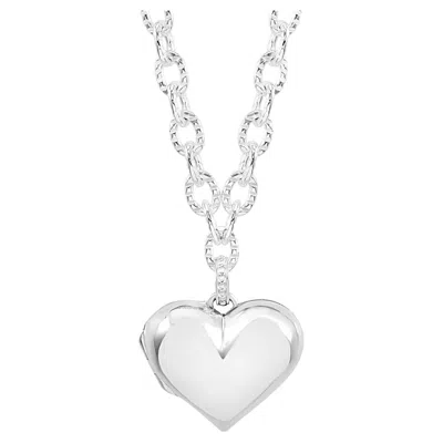 Pre-owned Dower & Hall Treasured Heart Locket Necklace In Sterling Silver In Multi