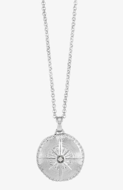 Dower & Hall True North Diamond Locket In Silver