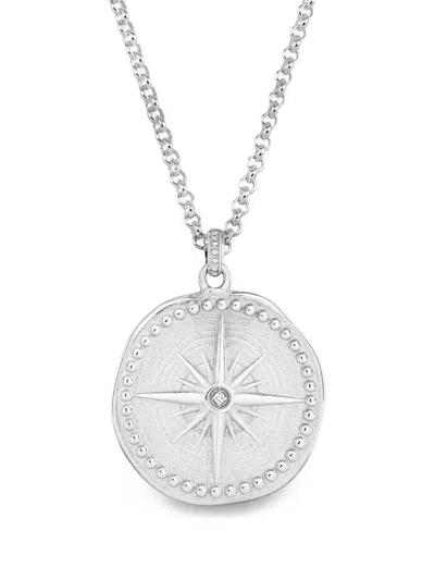 Dower & Hall Diamond True North Talisman Necklace In Brown