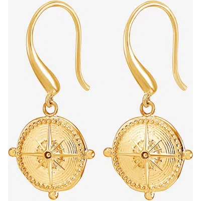Dower & Hall True North Story Drop Earrings In Brown