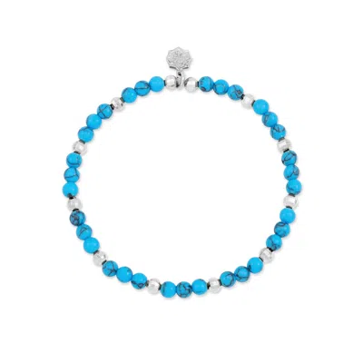 Dower & Hall Turquoise Misanga Bracelet In Blue,silver