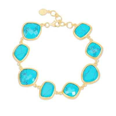 Dower & Hall Turquoise Pebble Bracelet In Gold