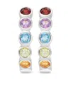 Dower & Hall Tutti Frutti Rainbow Gemstone Huggie Hoops Earings In Metallic