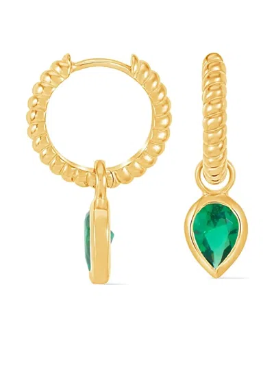 Dower & Hall Twist Huggie Charm Hoop Earrings In Gold
