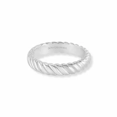 Dower & Hall Twist Twinkle Ring In Silver