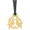 Dower & Hall Two Turtle Doves' Christmas Decoration In Gold In Gold