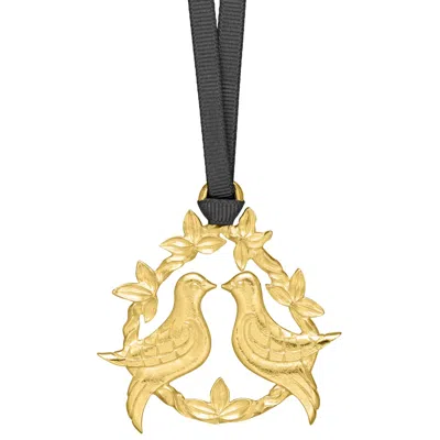 Dower & Hall Two Turtle Doves' Christmas Decoration In Gold